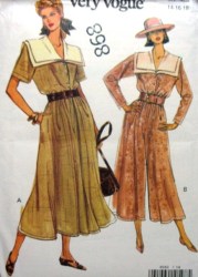 8082 VOGUE SAILOR COLLAR  DRESS, CULOTTE DRESS PATTERN 14-18